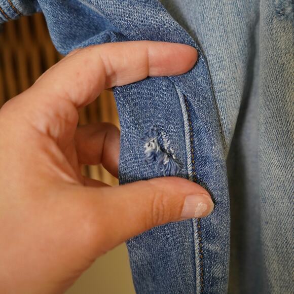 Amiri Distressed Flower Patch Denim Jeans Blue Womens Size 32 - Picture 3 of 11